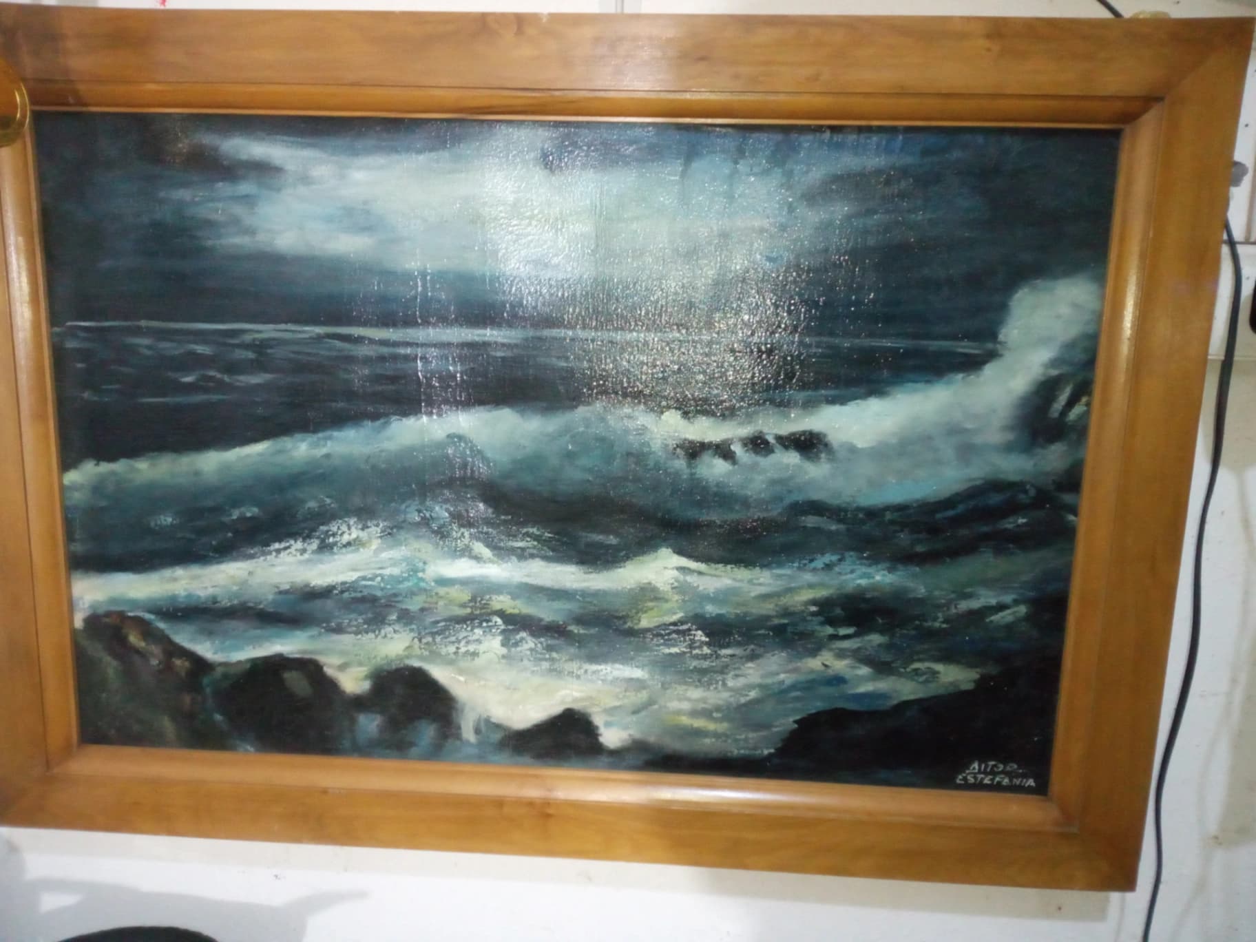 Cuadro imagen del mar rompiendo olas